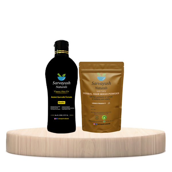 110 ml Oil & 15O g Herbal Hair Wash Powder